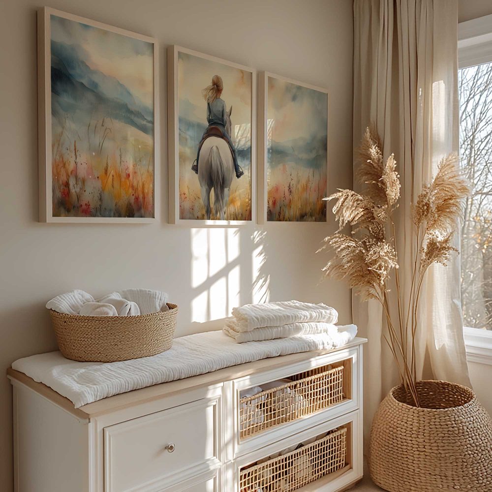 Alternative view of Avontuurlijk Meisje op Paard in Bloemenveld