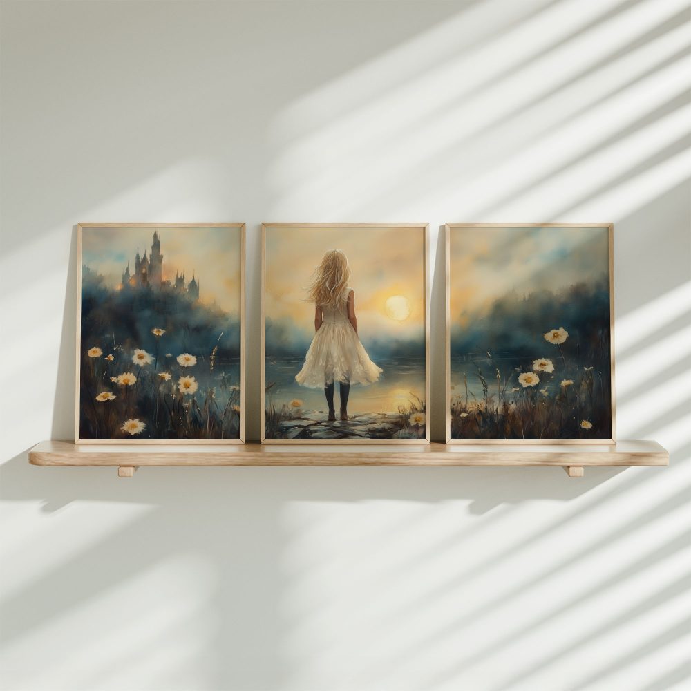 Betoverend Meisje bij Zonsondergang Kasteel