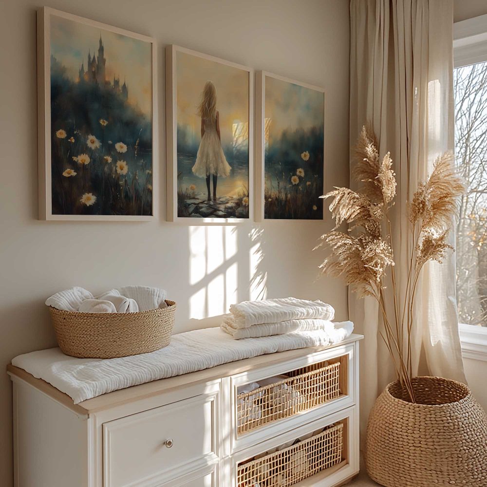 Alternative view of Betoverend Meisje bij Zonsondergang Kasteel