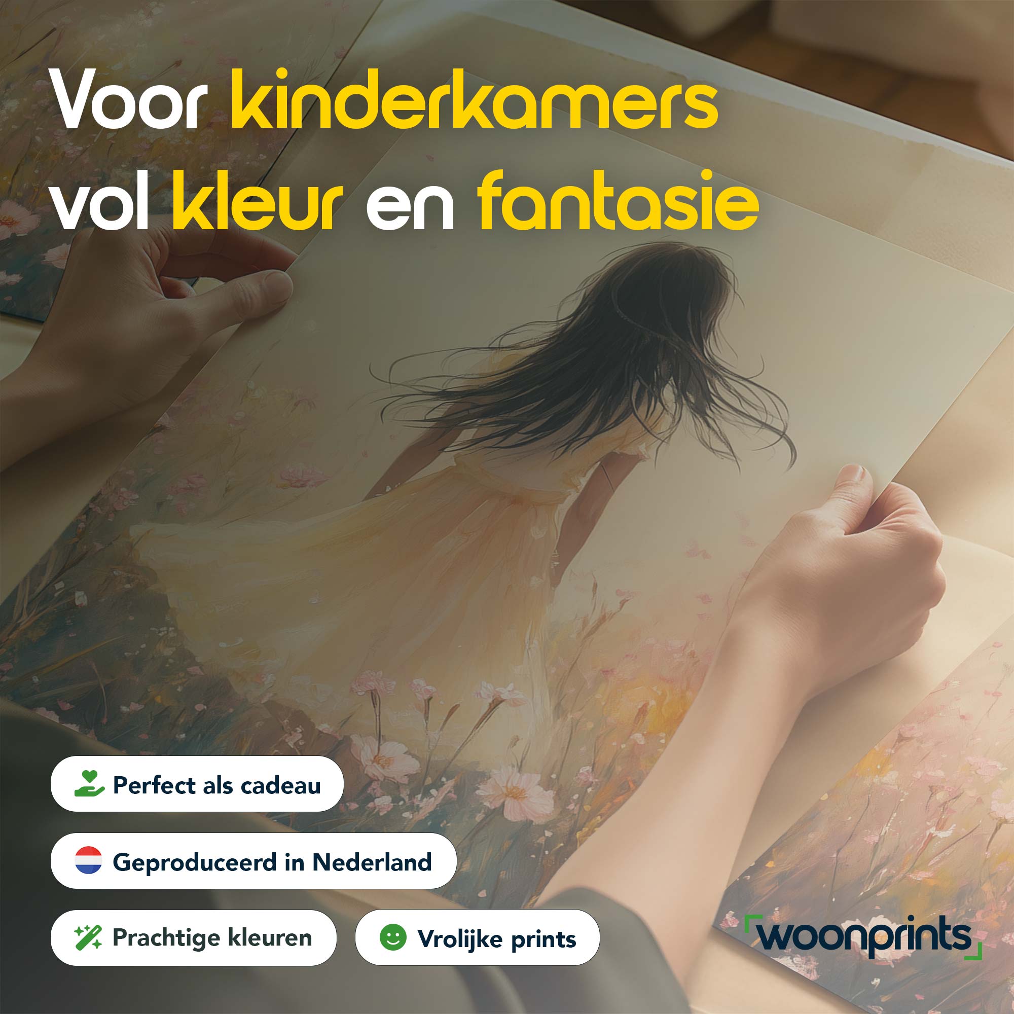 Zachtgele Droom in een Zee van Bloemen - Afbeelding 4