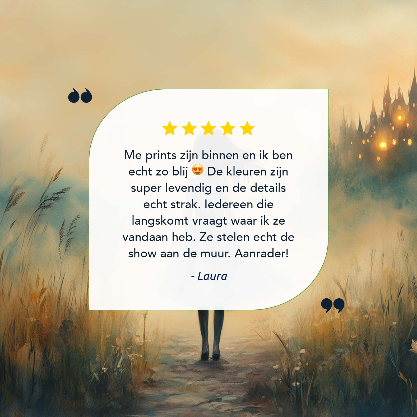 Dromerig Meisje bij Betoverend Kasteel - Pastel Schilderij - Afbeelding 12