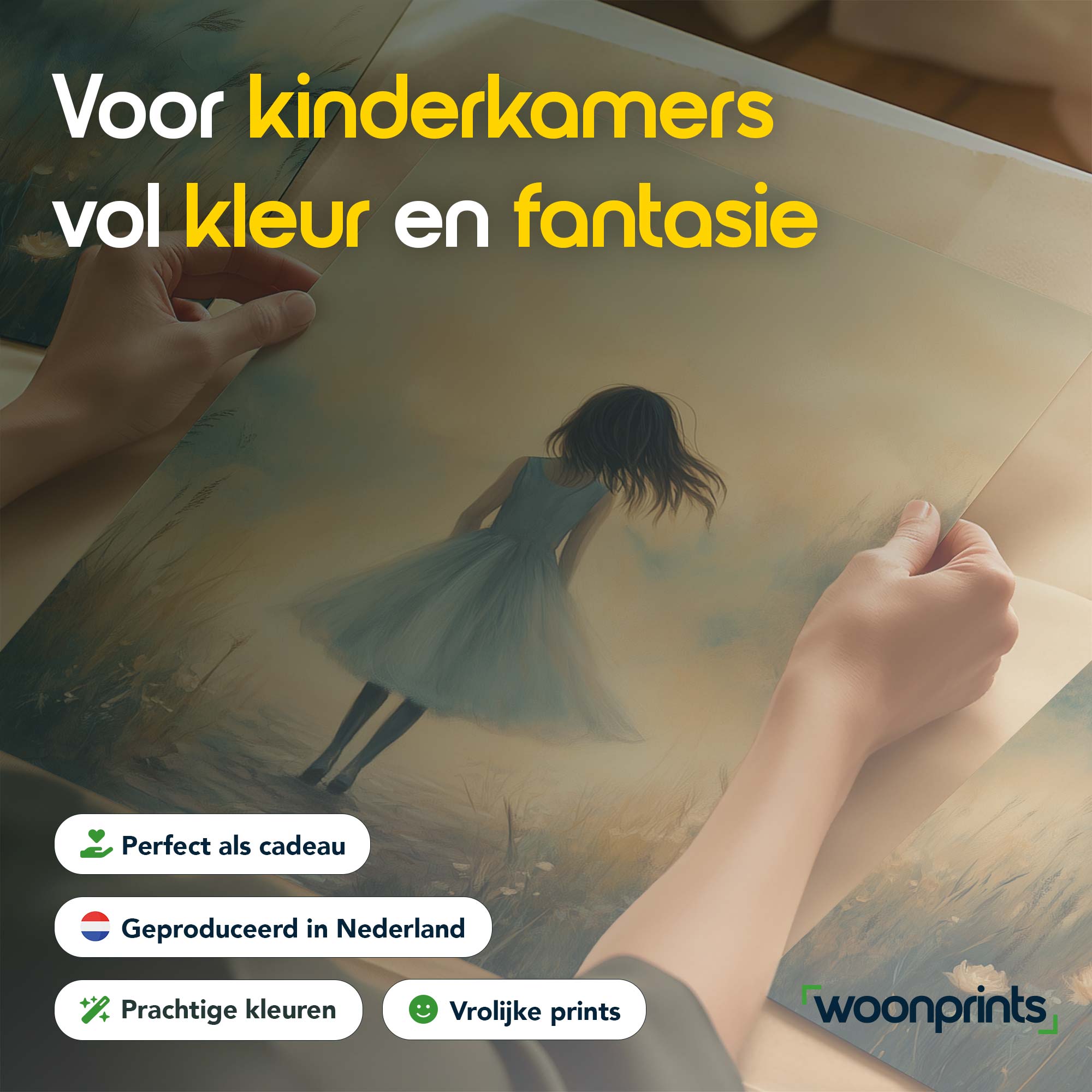 Dromerig Meisje bij Betoverend Kasteel - Pastel Schilderij - Afbeelding 4