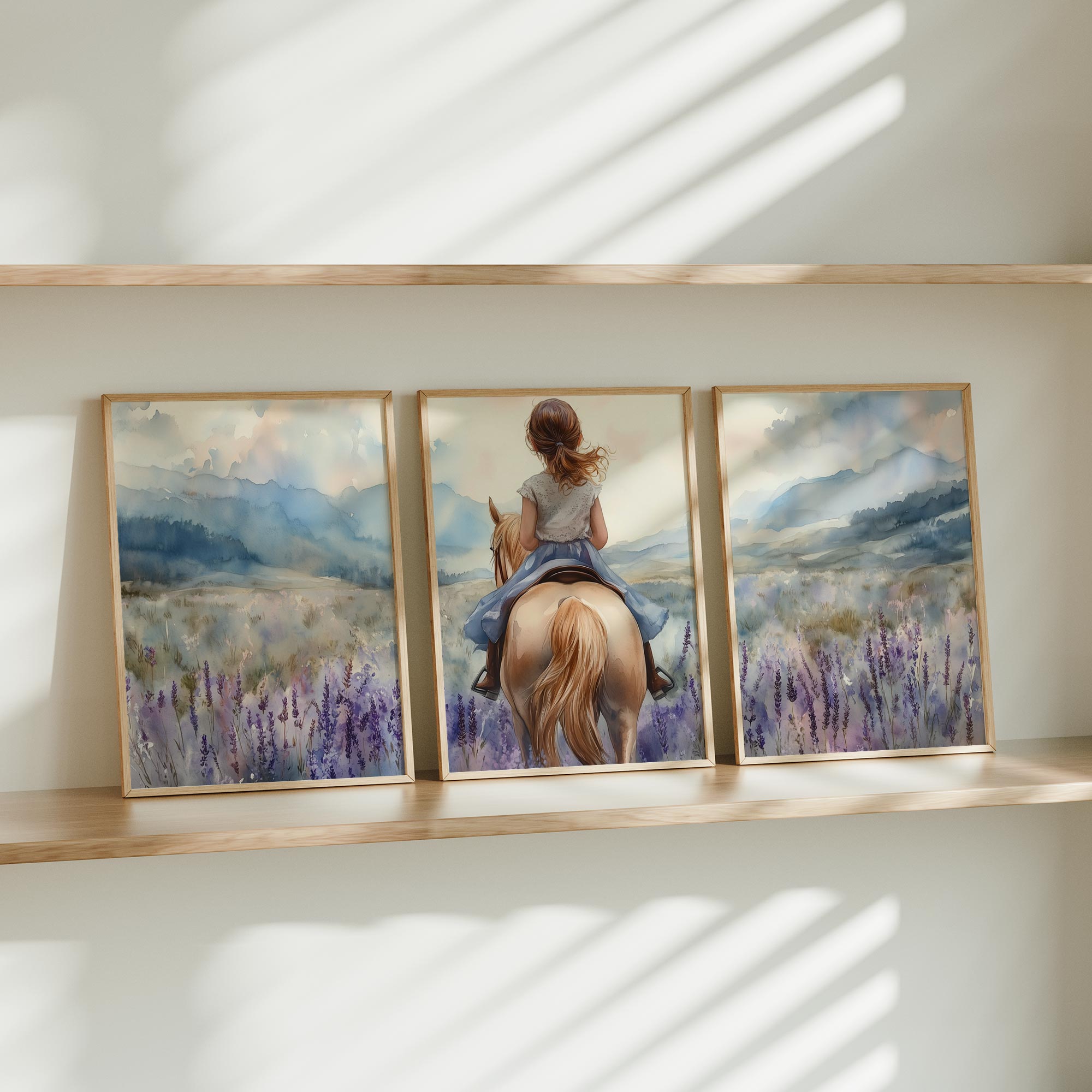 Magisch Meisje op Paard tussen Paarse Bloemen - Afbeelding 11