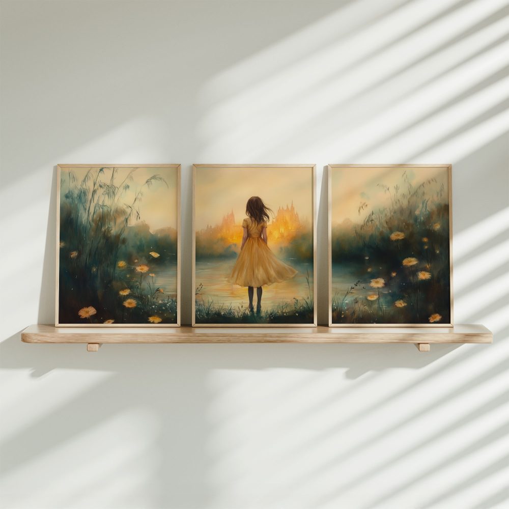 Geel Jurkje in Dromerig Landschap