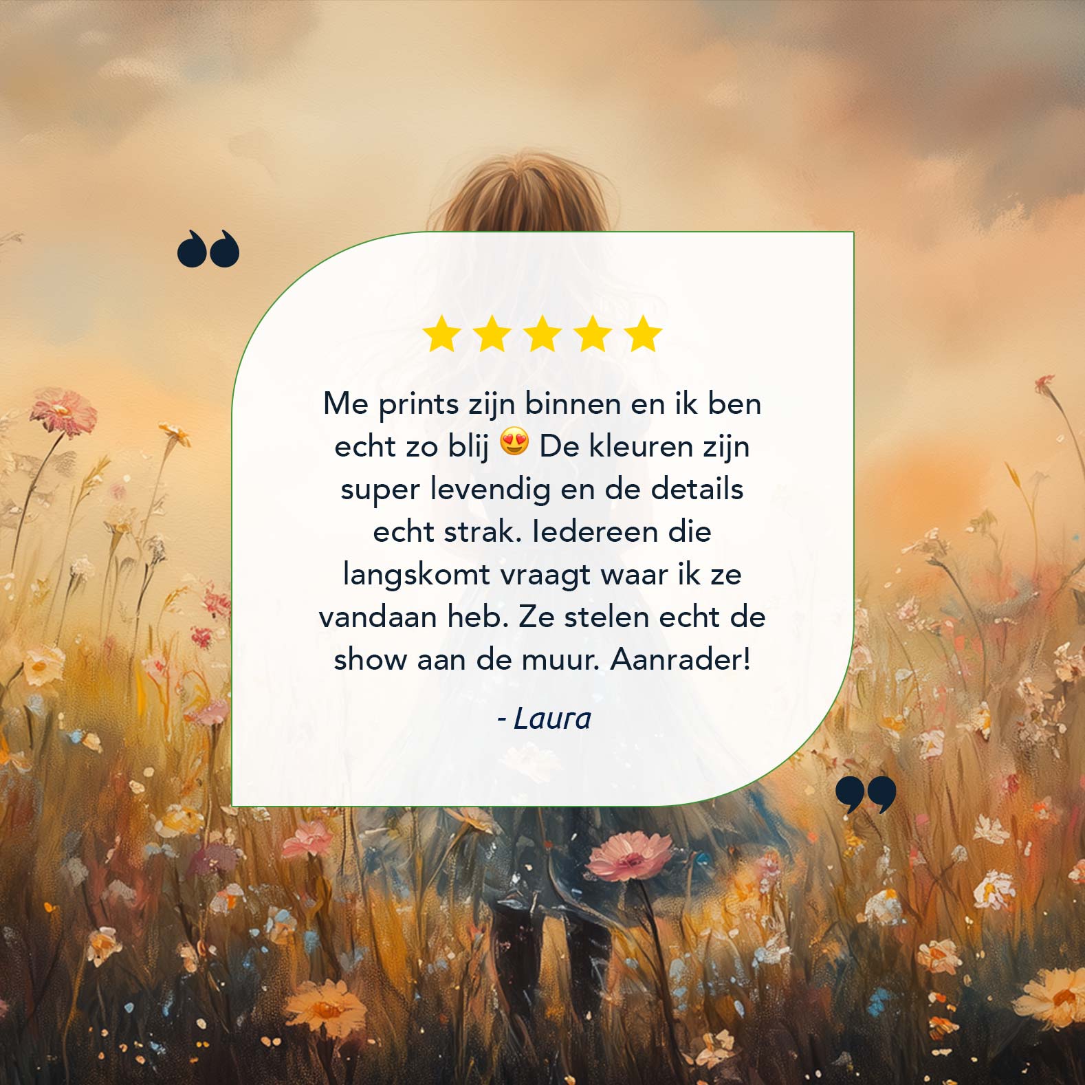 Magisch Meisje in Bloemenveld met Kasteel - Afbeelding 13