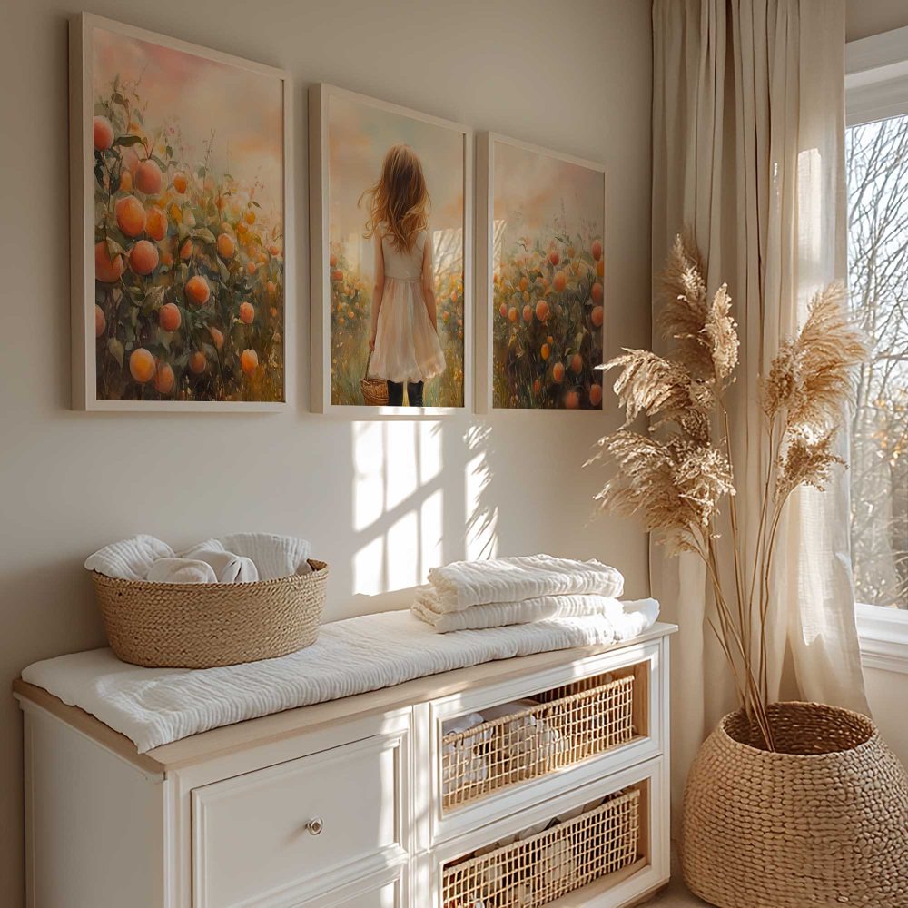 Alternative view of Meisje in Oranje Bloemenveld met Mandje