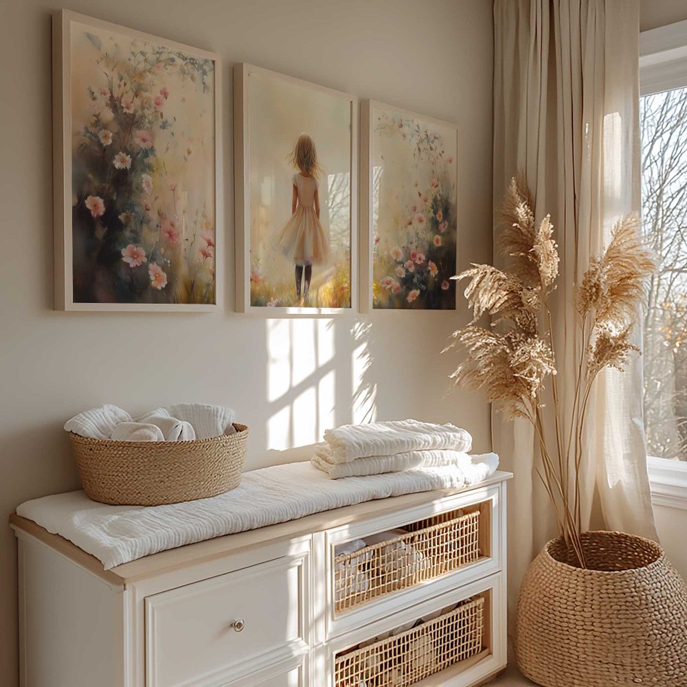 Alternative view of Zacht Dromerig Meisje in Bloemenveld