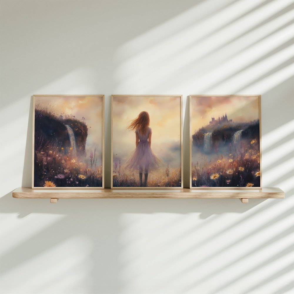 Betoverend Landschap met Dame en Kasteel