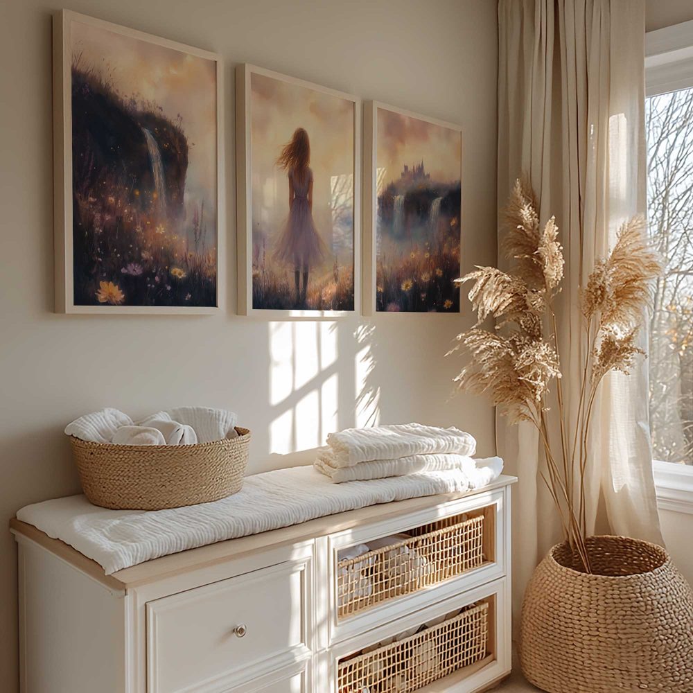 Alternative view of Betoverend Landschap met Dame en Kasteel