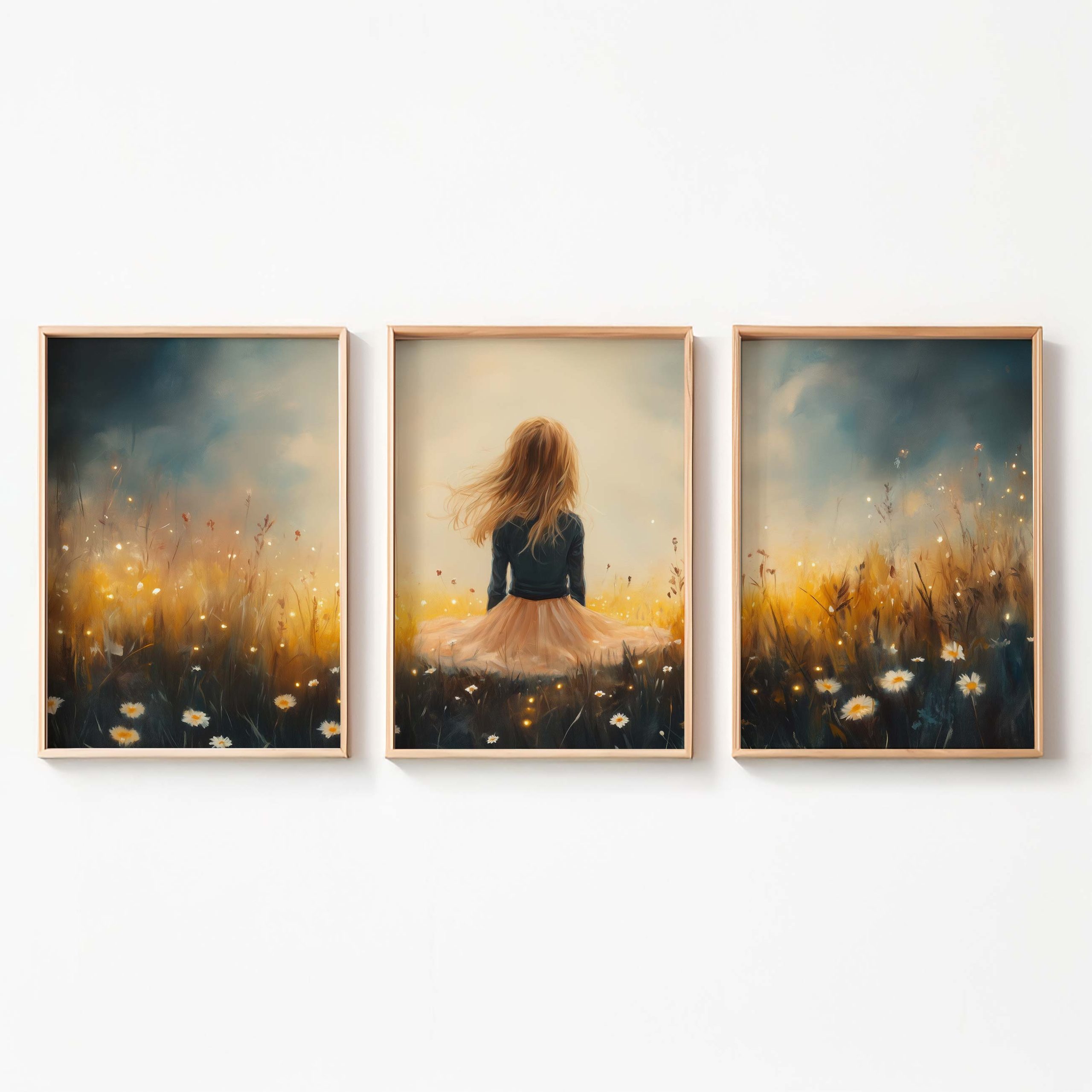 Zacht Pastel Meisje in Bloemenveld – Serene Sfeer - Afbeelding 9