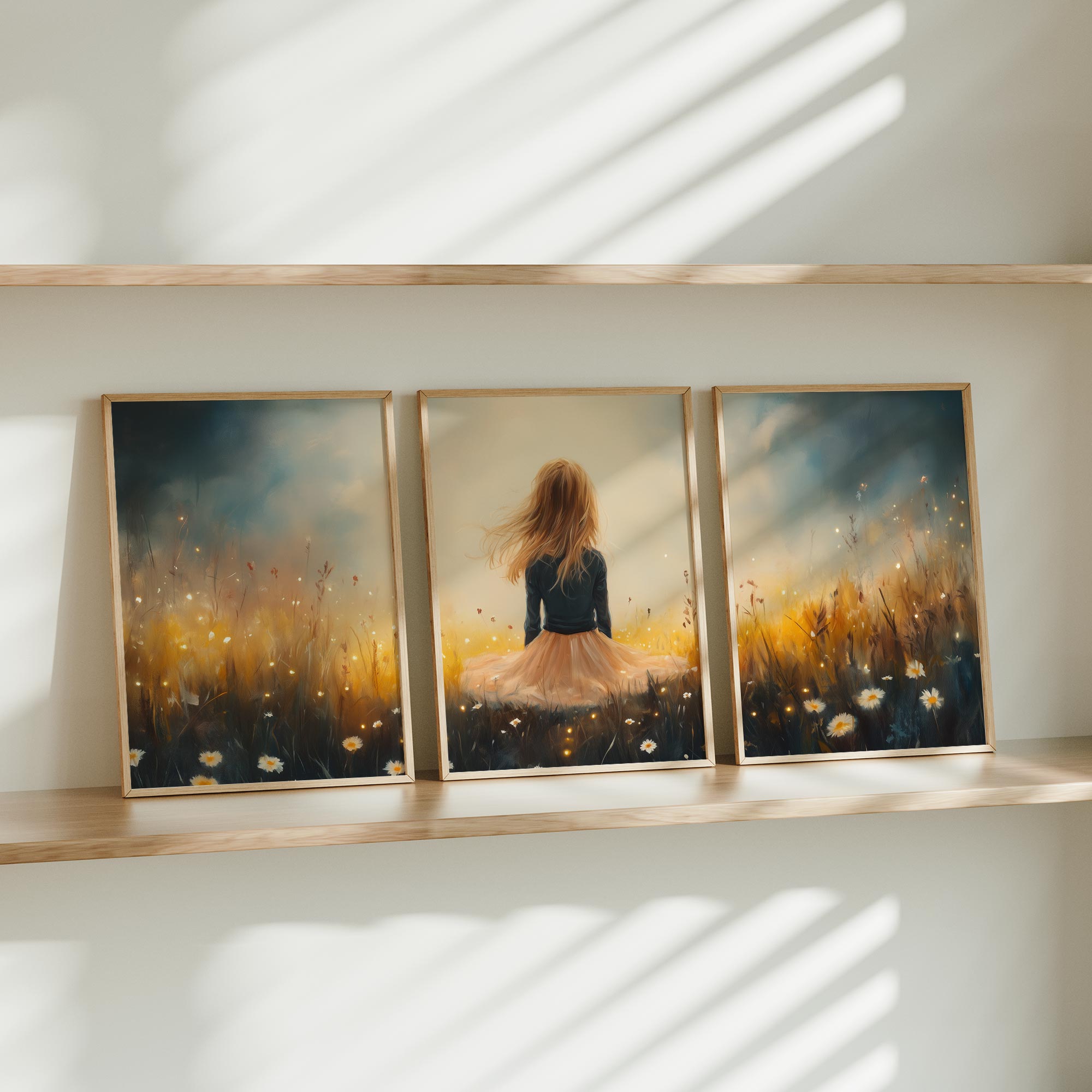 Zacht Pastel Meisje in Bloemenveld – Serene Sfeer - Afbeelding 11