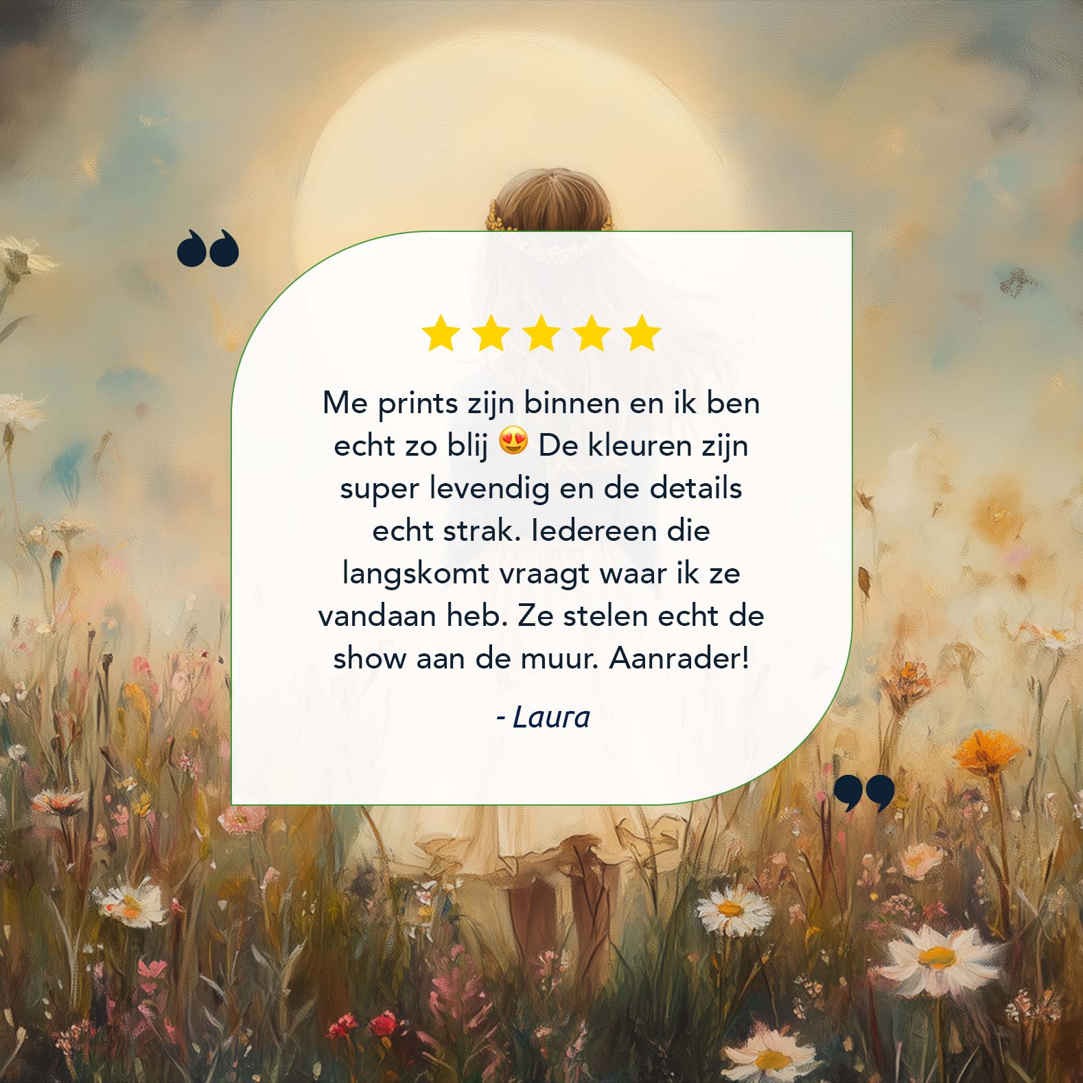 Zonnig Meisje in Bloemenveld – Dromerig Sprookje - Afbeelding 7