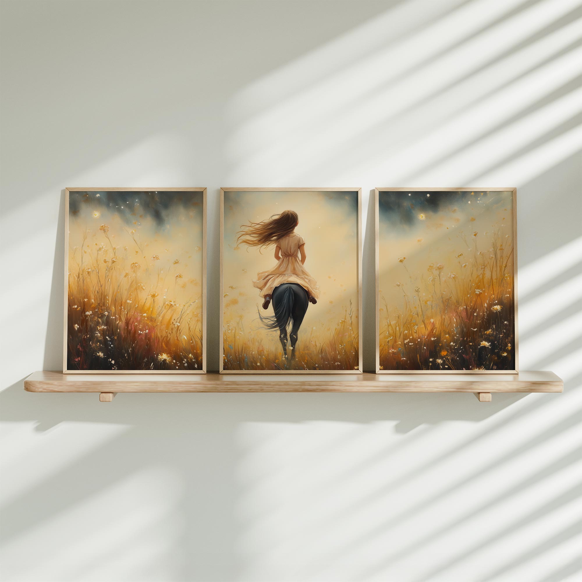 Zacht Droomlandschap met Vrouw en Paard