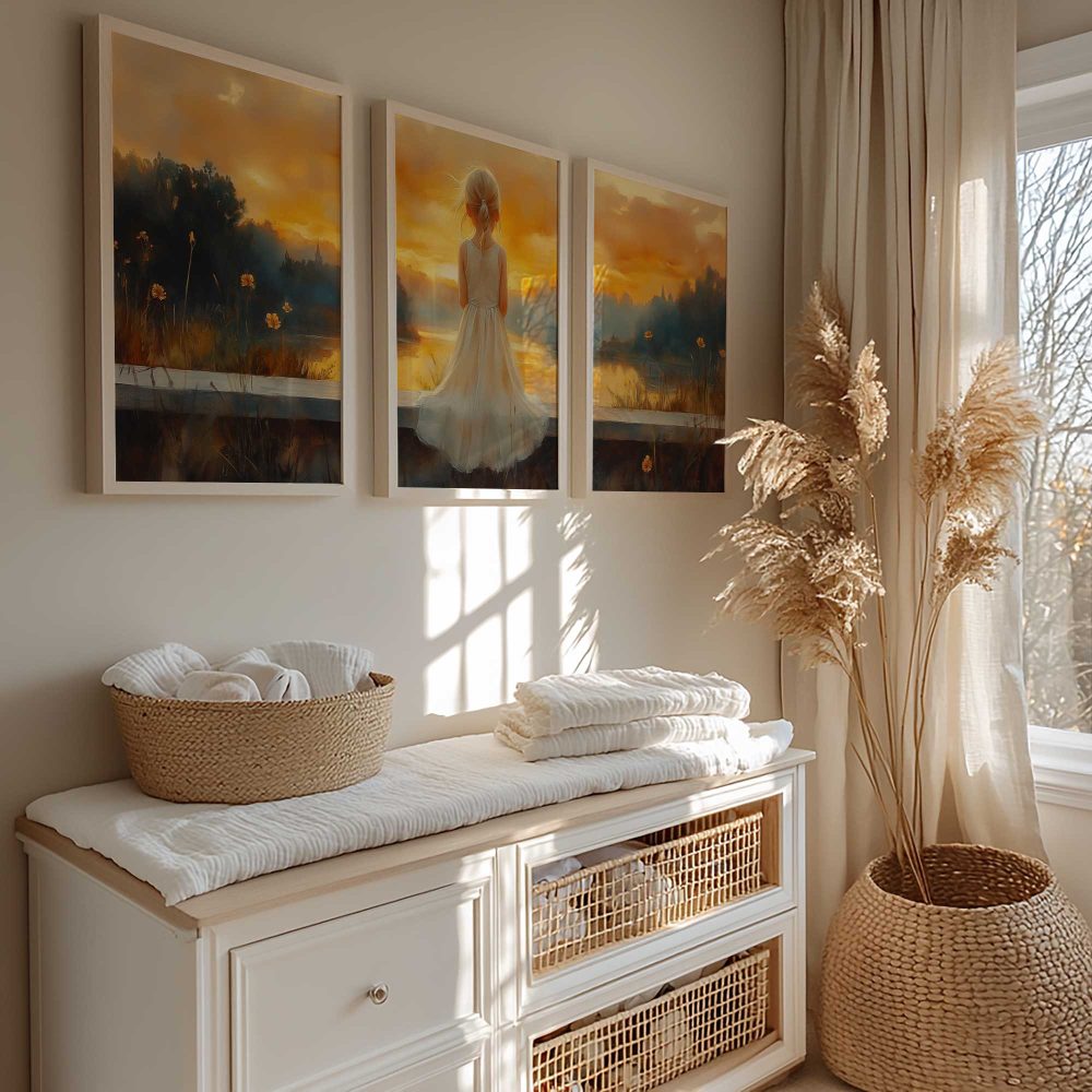 Alternative view of Zonsondergang Droom: Meisje in Witte Jurk