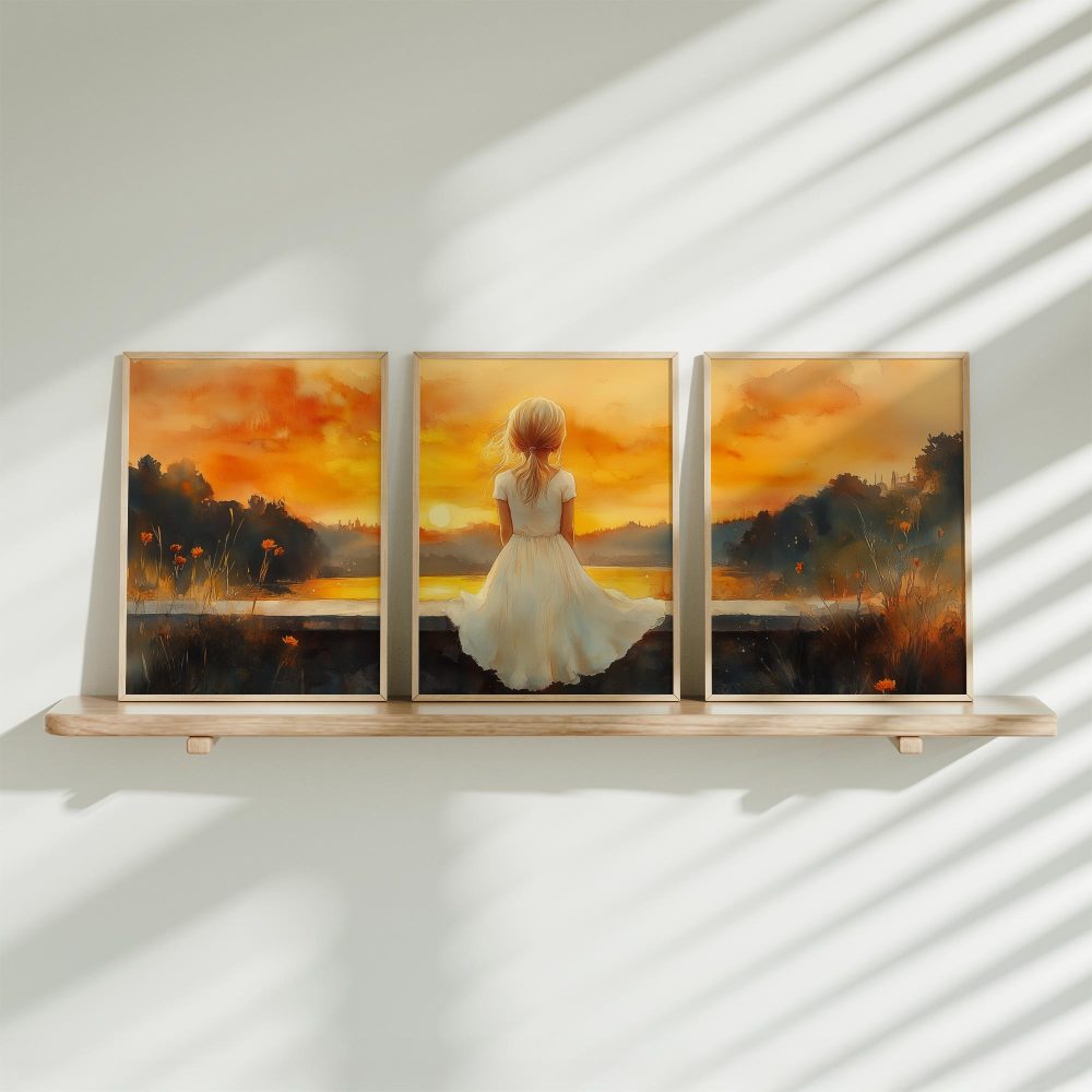 Zonsondergang Dromen: Meisje bij het Meer