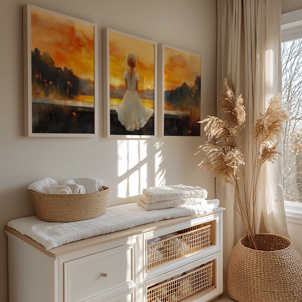 Alternative view of Zonsondergang Dromen: Meisje bij het Meer