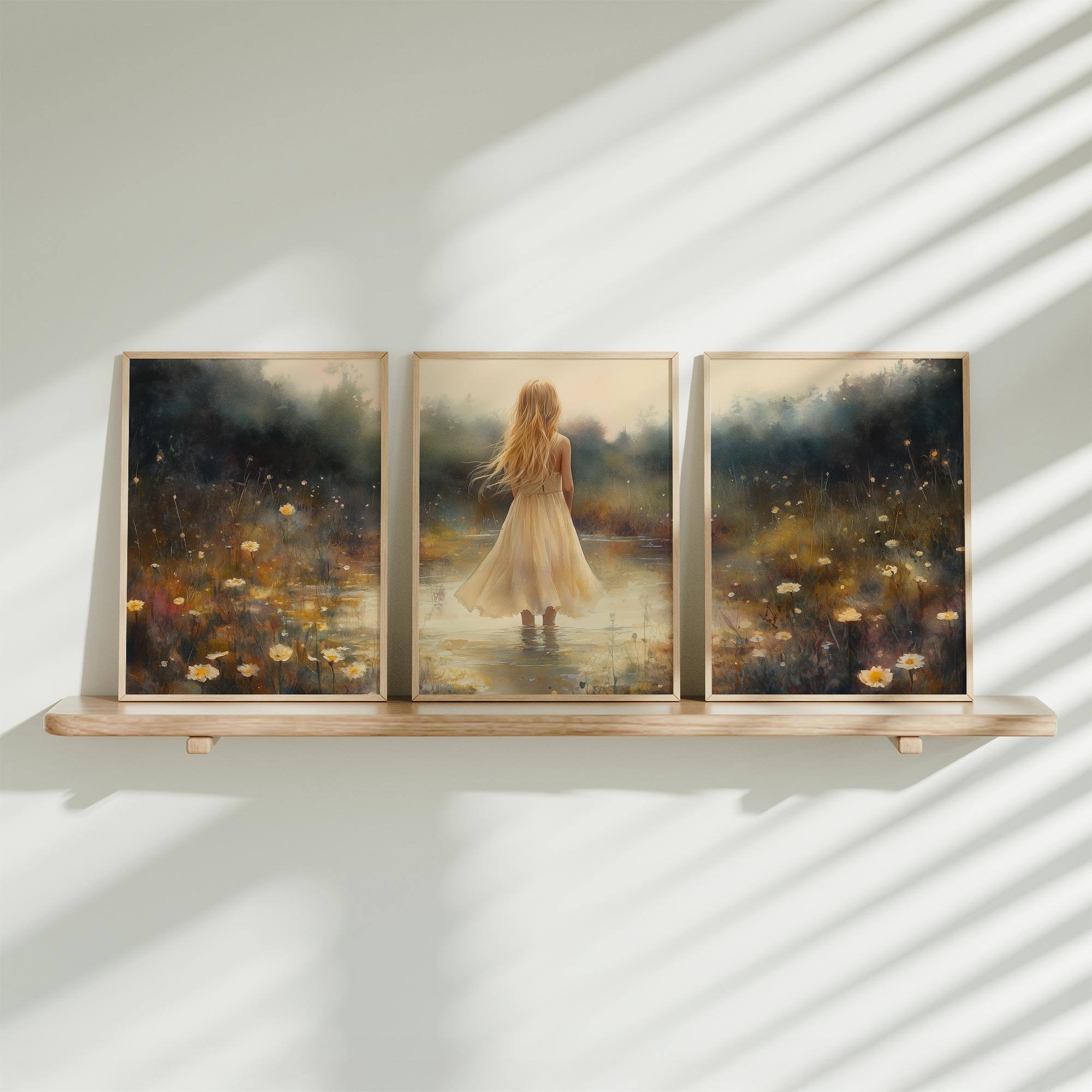 Zacht Dromen in Bloemenveld – Meisje in Pastel