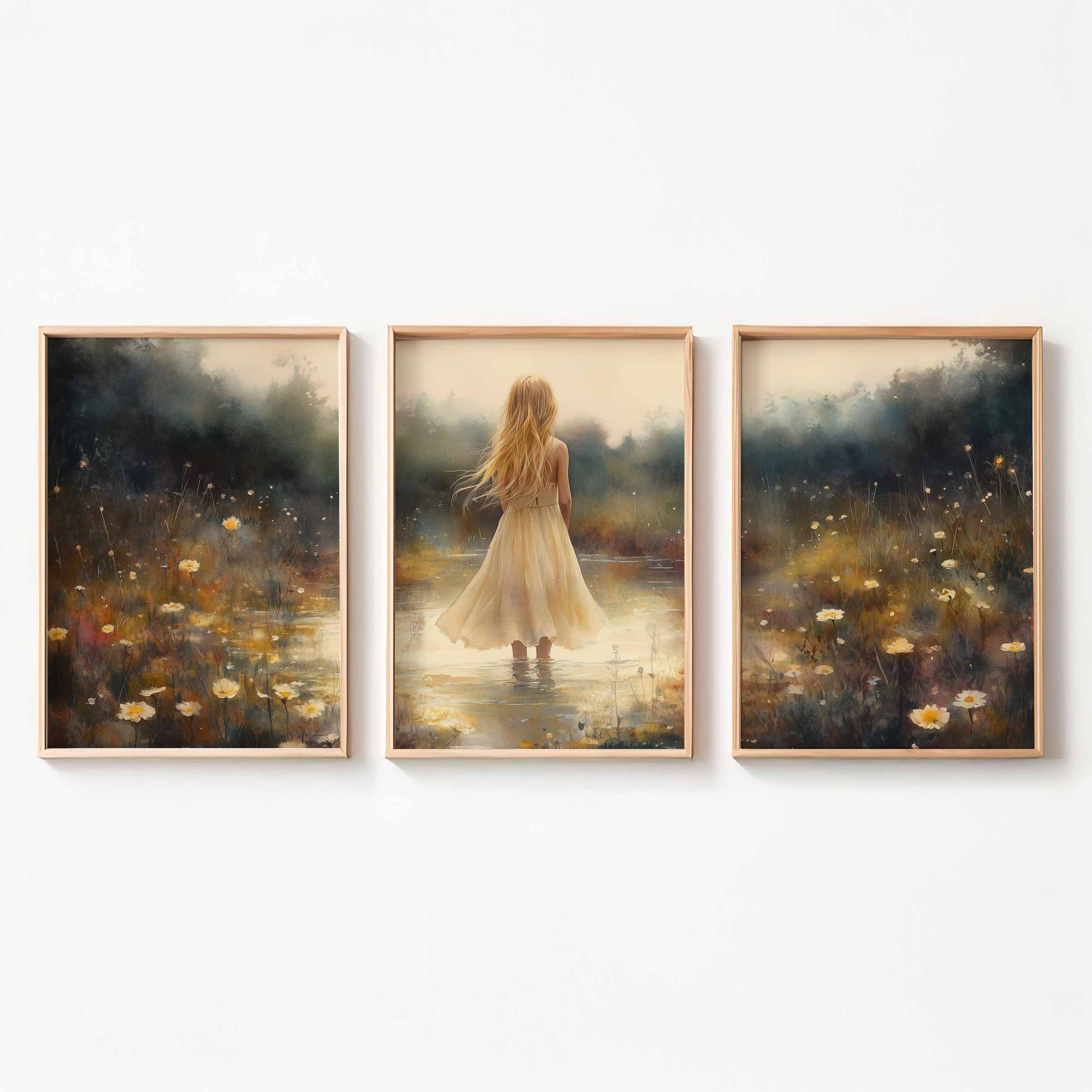 Zacht Dromen in Bloemenveld – Meisje in Pastel - Afbeelding 9