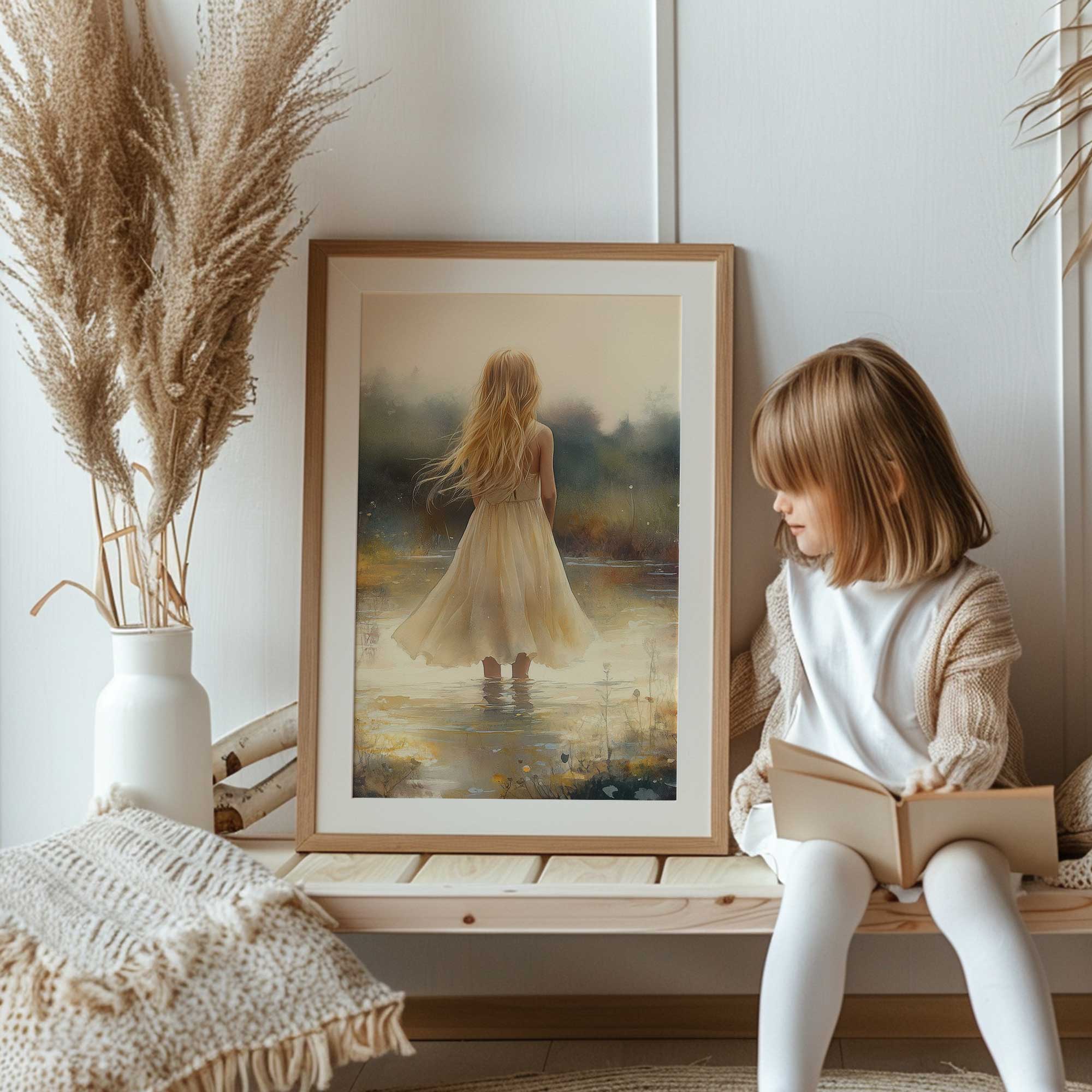Zacht Dromen in Bloemenveld – Meisje in Pastel - Afbeelding 10