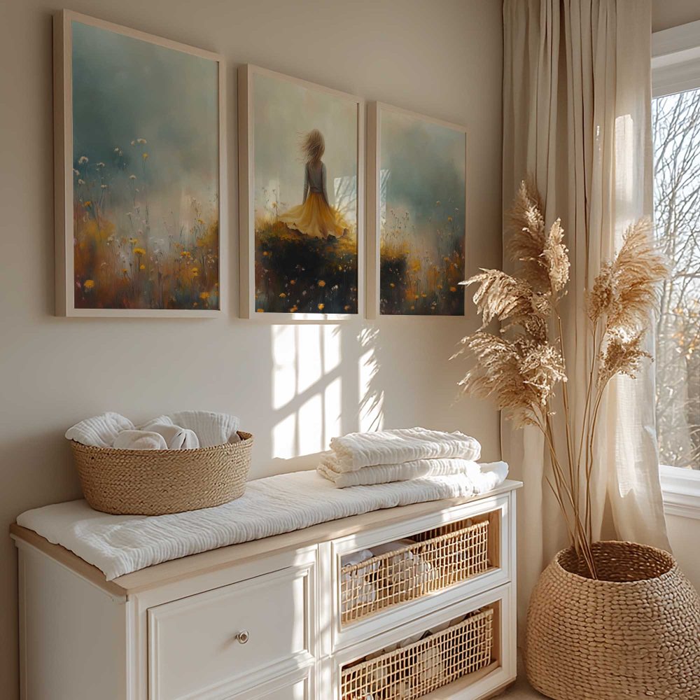 Alternative view of Gele jurk in een bloemenzee