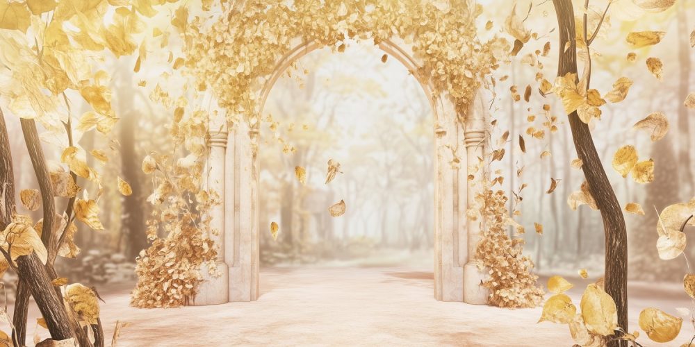 Gouden Bosboog behang