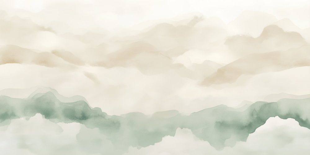 Zachtgroene waterverfschilderij behang