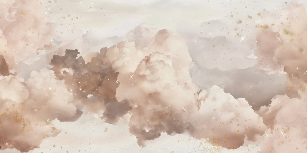 Dromerige Lichtbruine Wolkenhemel behang