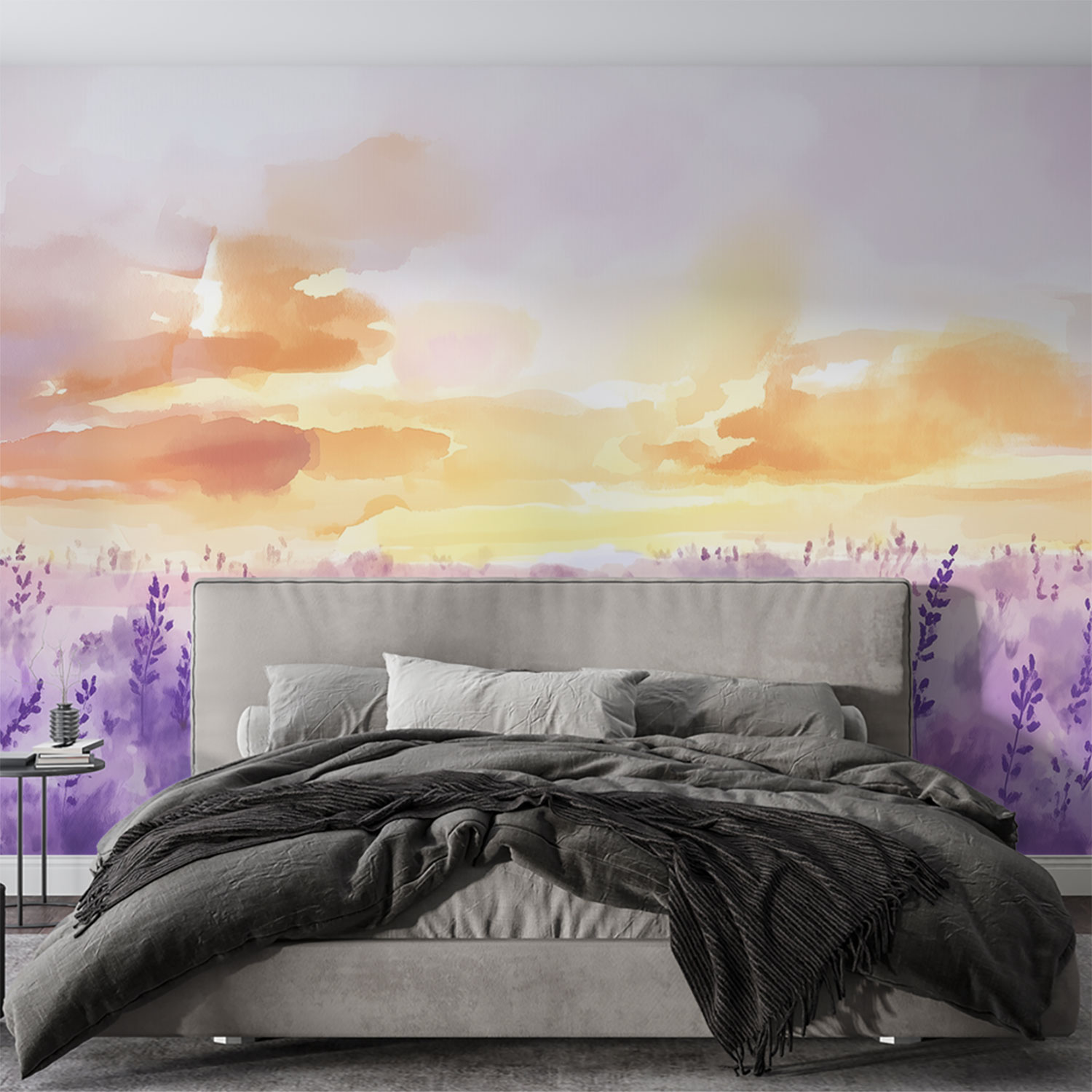 Rustige Lavendel Waterverfschilderij behang - Afbeelding 2
