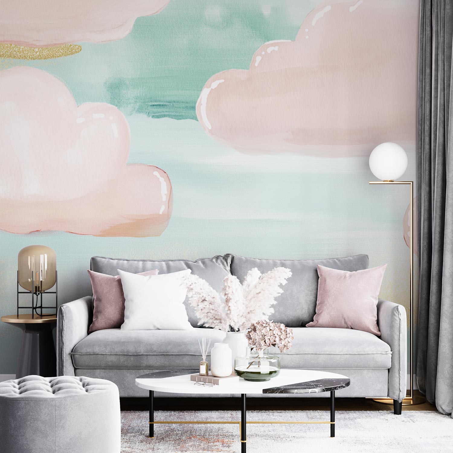 Dromerige Pastel Wolkenlucht behang - Afbeelding 4