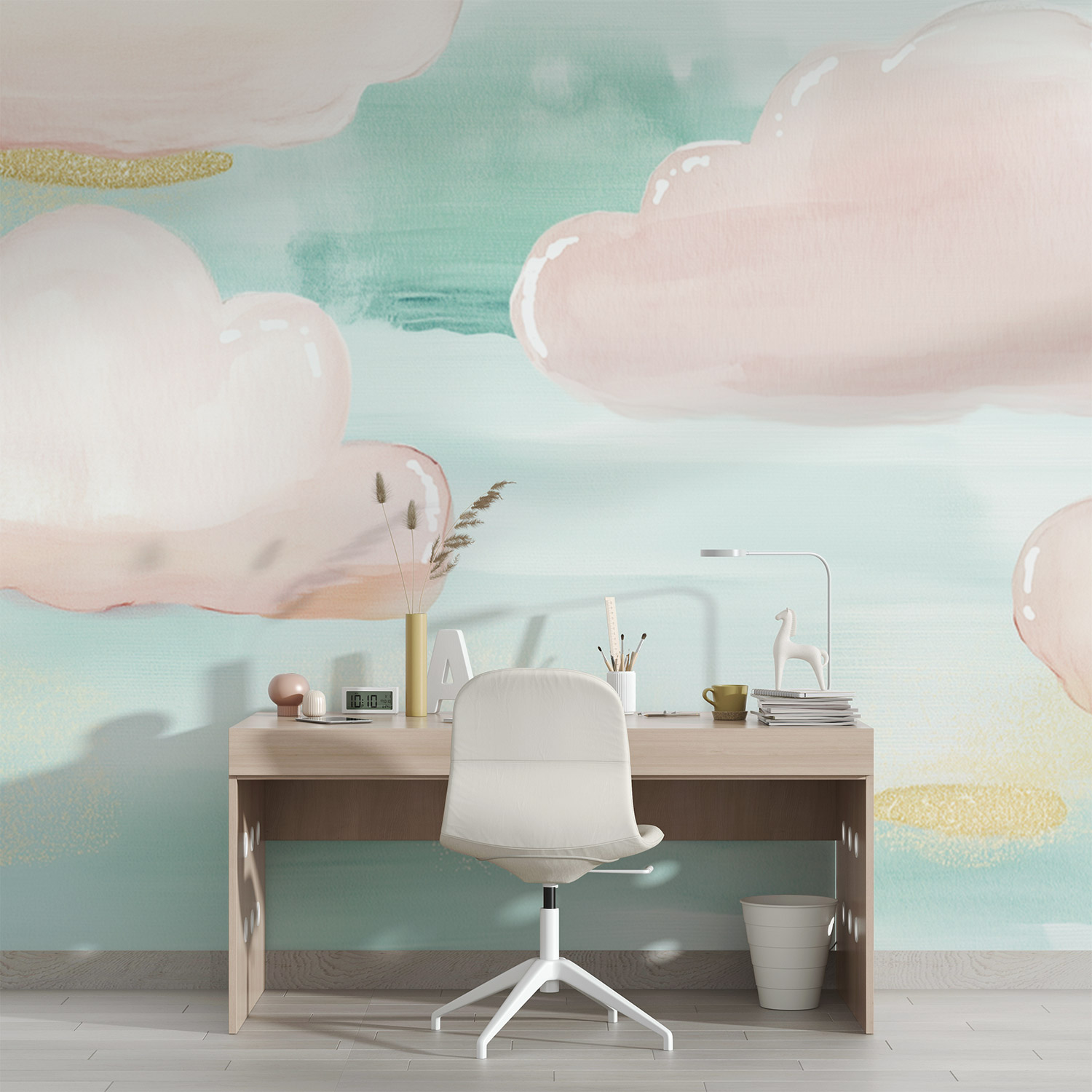 Dromerige Pastel Wolkenlucht behang - Afbeelding 3