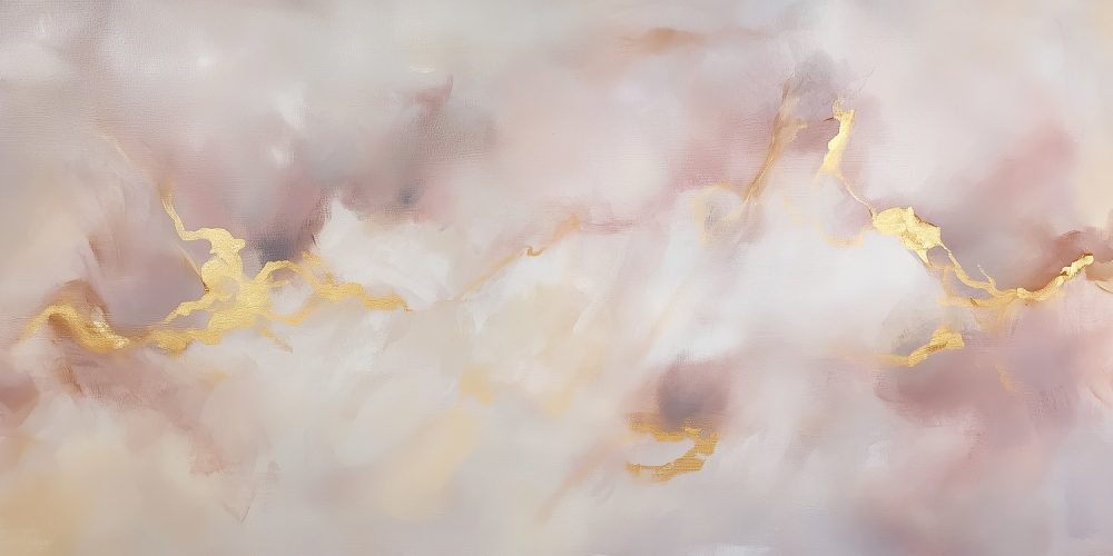 Zachte Gouden Abstracte Schildering behang