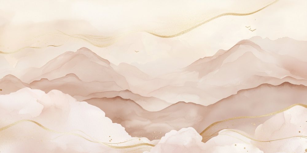 Zachte Bergwaterverfschilderij behang