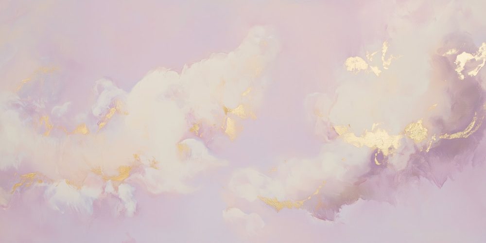 Pastel Wolken Gouden Glans behang
