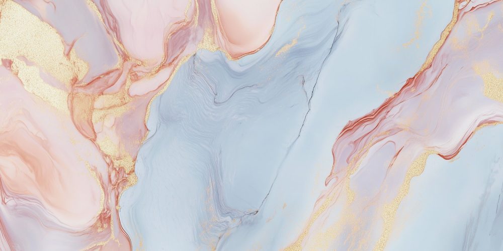 Marmeren Blauw Roze Goud behang