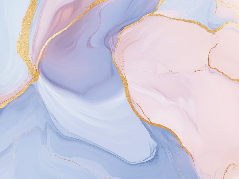 Marmeren Blauw Roze Goud behang