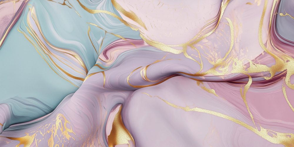 Dromerige Gouden Kleuren Werveling behang