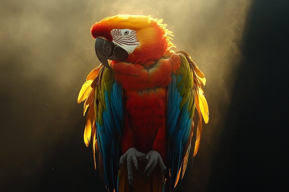 Kleurrijke Papegaai in Actie behang