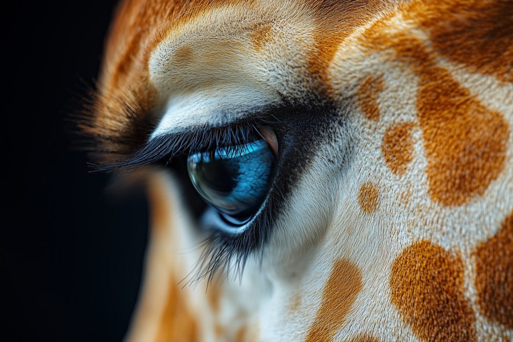 Giraffe oog close-up behang