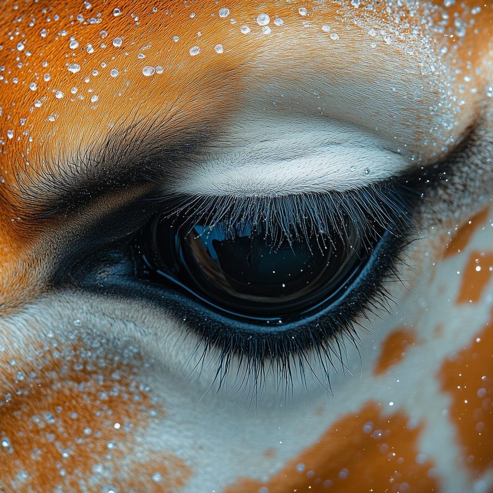 Betoverende giraffenblik behang