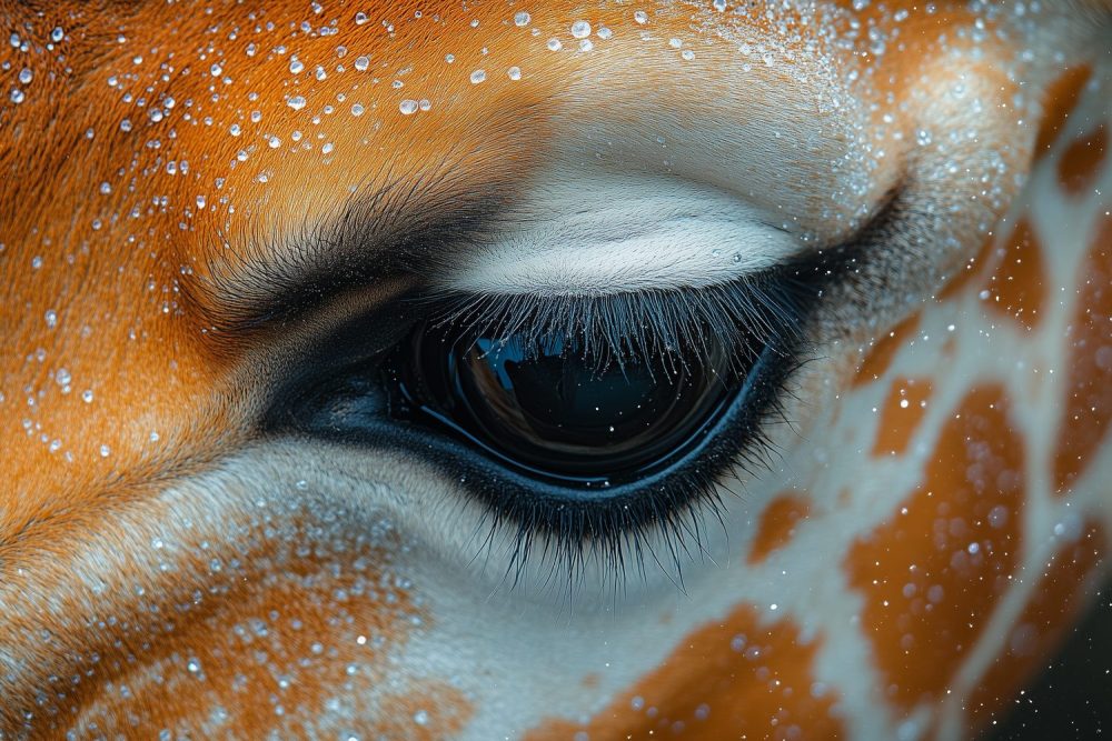 Betoverende giraffenblik behang