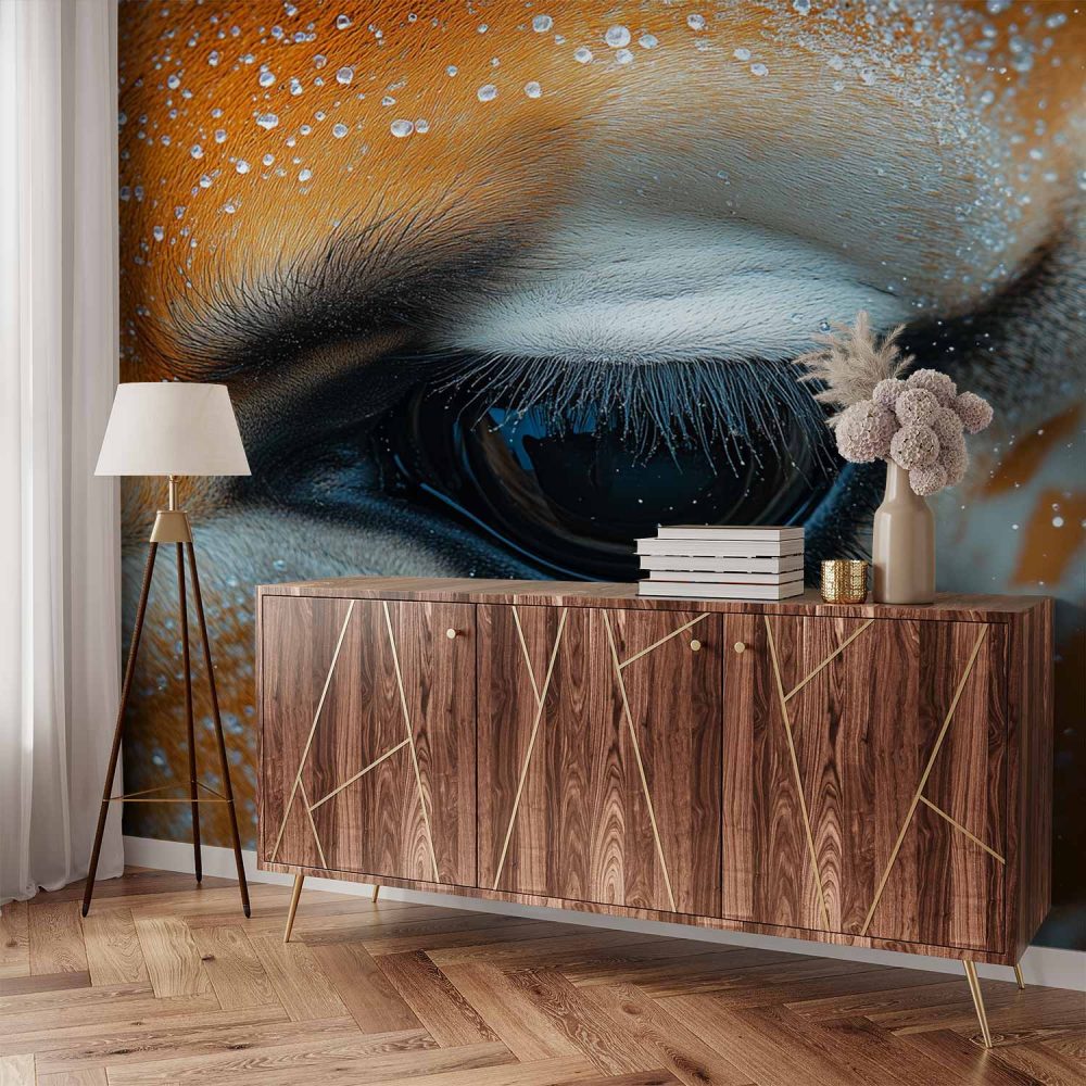 Alternative view of Betoverende giraffenblik behang