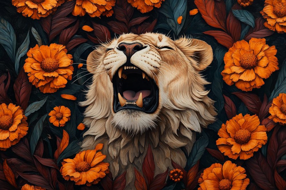 Majestueuze leeuwenbloesem behang