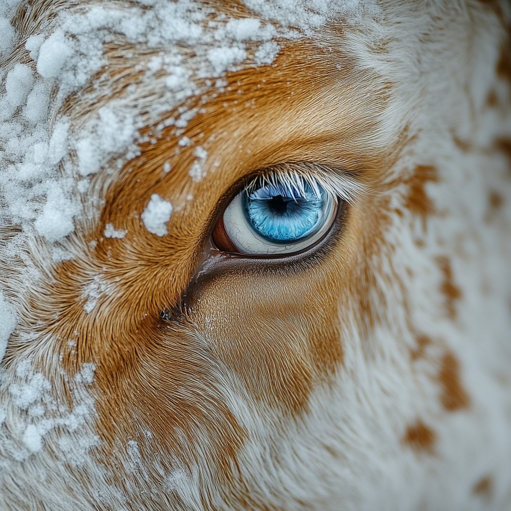 Betoverende blauwe koeienoog behang