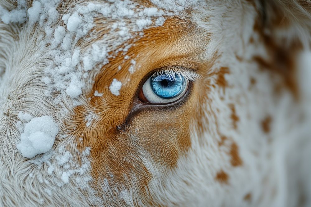 Betoverende blauwe koeienoog behang