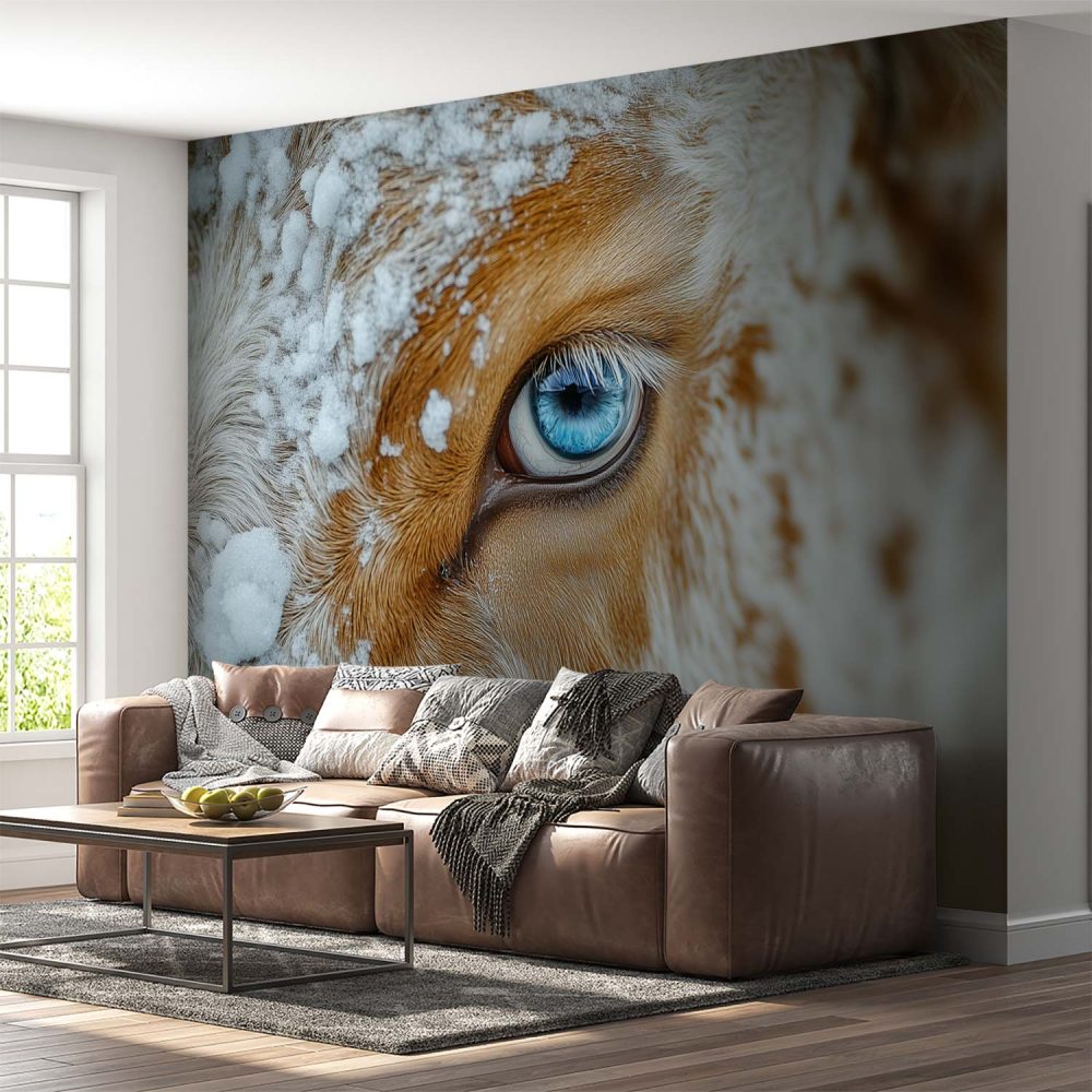 Alternative view of Betoverende blauwe koeienoog behang