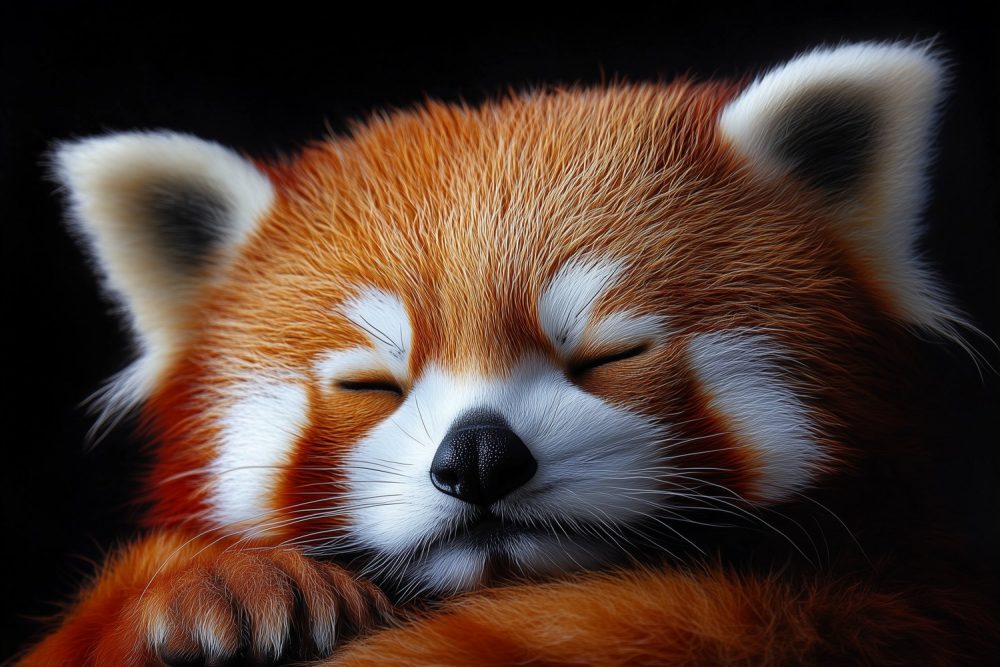 Rustende Rode Panda Knuffel behang