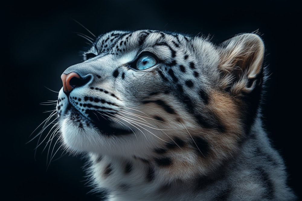 Majestueuze Sneeuwluipaard Portret behang