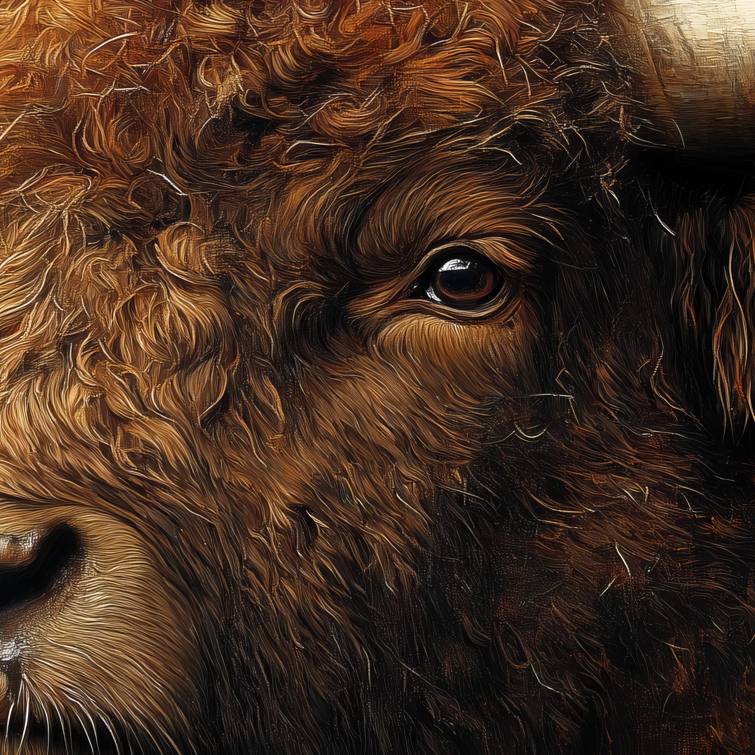 Mysterieuze Bruine Stierenkop behang - Afbeelding 5
