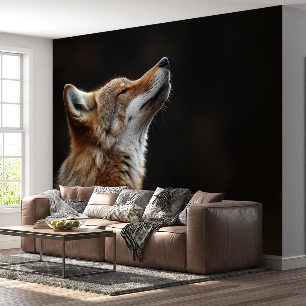 Alternative view of Alert vosje in close-up behang