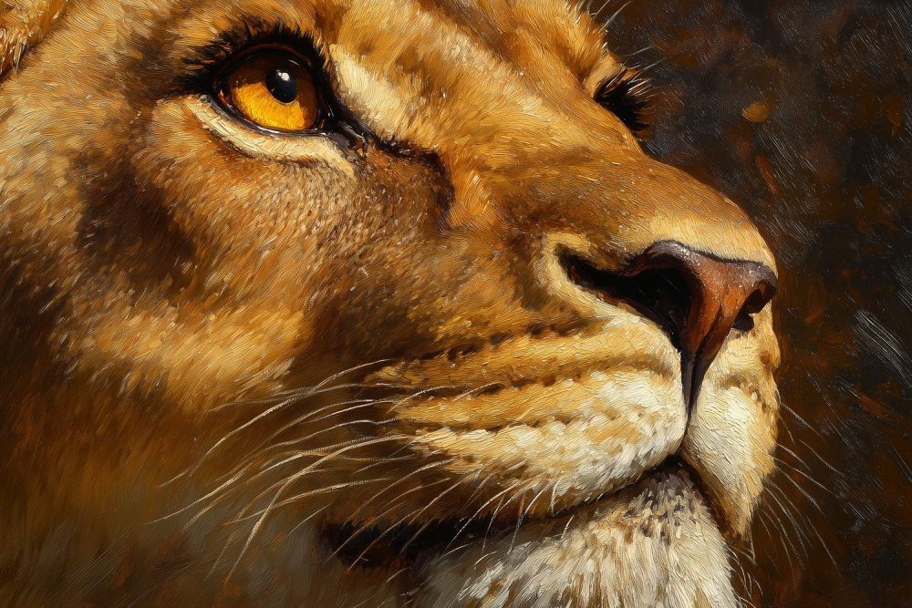 Koningsblik van de Leeuw behang